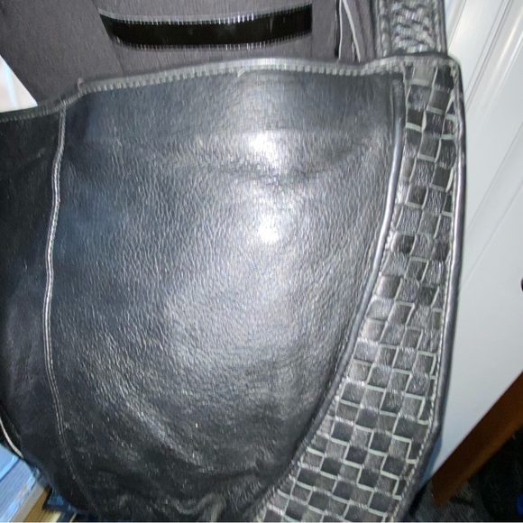 Vintage Black Woven Leather Brio Shoulder or Cross Body Purse - Picture 4 of 11